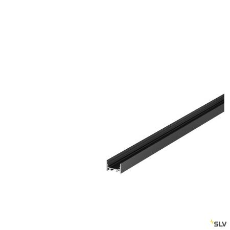 Flaches LED Profil Aufbau GRAZIA 20 glatt 1,5m -  schwarz