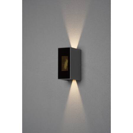 Konstsmide Cremona LED Außen Wandleuchte 6,2W 450lm warmweiß Flanken einstellbar inkl. Fernbedienung IP54 - anthrazit EEK G [A-G]