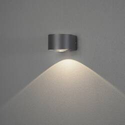 Konstsmide Gala LED Wandleuchte einfacher Lichtaustritt 6W 550lm warmweiß IP54 - dunkelgrau EEK F [A-G]