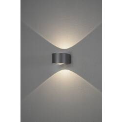 Konstsmide Gela LED Wandleuchte doppelter Lichtaustritt 2x 6W 980lm warmweiß IP54 - dunkelgrau EEK G [A-G]