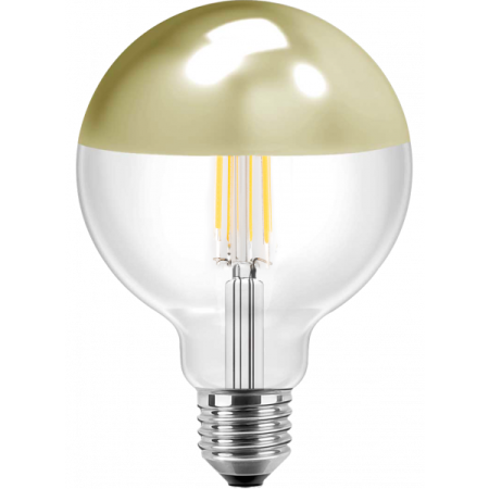 7W LED Globe 125 Spiegelkopf Birne Gold E27 645lm warmweiß 2700K EEK F [A-G]