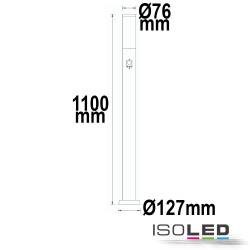 Pollerleuchte 110cm Edelstahl anthrazit IP44 mit PIR Bewegungssensor 1x E27 Fassung exkl. Leuchtmittel