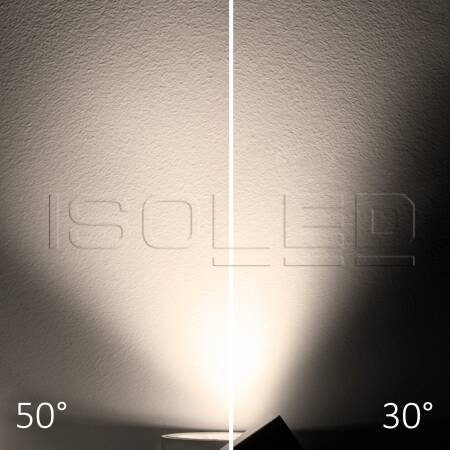 ISOLED 3-PH Schienen-Strahler fokussierbar 36W 30°-50° weiß matt 3000K CRI92 DALI dimmbar EEK E [A-G]