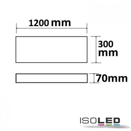 Aufbaurahmen weiß RAL 9016 für LED Panel Backlight/UGR<16 Line 1200x300