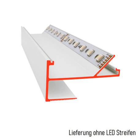 Alu LED Trockenbau Profil VTL 200cm weiß Deckenkasten Beleuchtung indirekt 12,5mm Rigips