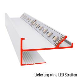 Aluminium LED Trockenbau Profil VT weiß 200cm Lichtvoute indirekte Beleuchtung 12,5mm Rigips