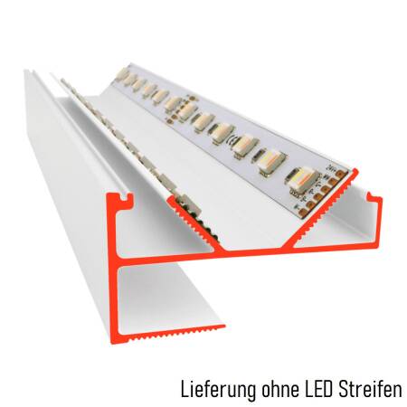 Aluminium LED Trockenbau Profil VTL TWIN 200cm weiß Voutenprofil indirekte Beleuchtung 12,5mm Rigips