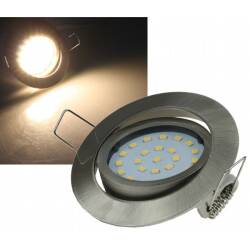 4W LED Downlight Flat-26 warmweiß 330lm Edelstahl gebürstet EEK F [A-G]