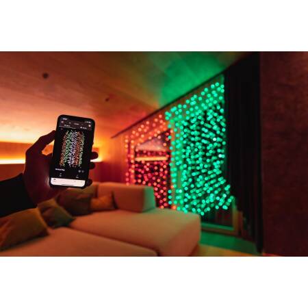 Twinkly Curtain smarter Lichtvorhang 210 Lichter RGBW 1,5m breit 2,1m lang BT+WiFi Generation II IP44