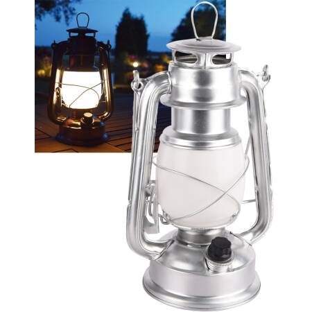 Chilitec LED Camping Laterne CT-CL Silver ØxH 12x23,5cm 4x AA, warmweiß 2700K 420lm dimmbar
