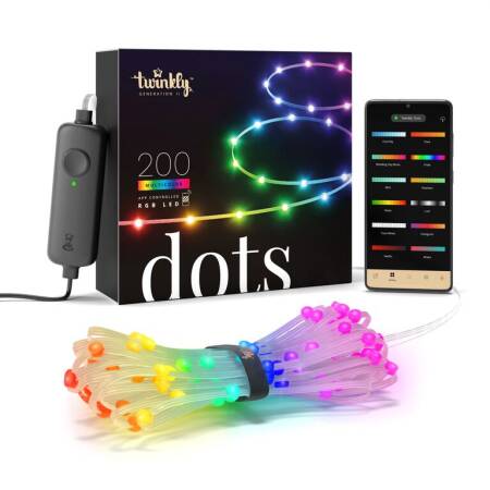Twinkly Dots smarte Lichterkette 200 Lichter RGB 10m Transparent BT+WiFi Generation II IP44 EEK G [A-G]