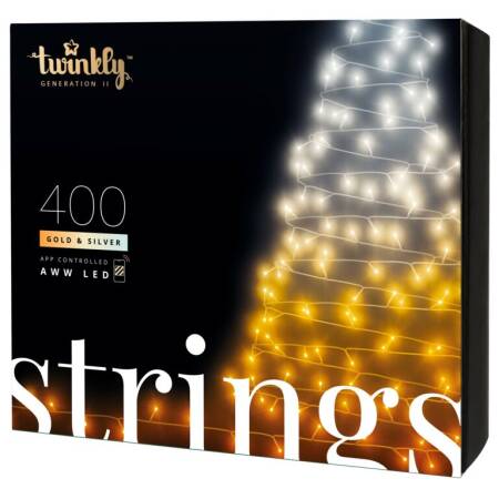 Twinkly Strings smarte Lichterkette 400 Lichter warmweiß AWW 32m BT+WiFi Generation II IP44