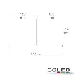 ISOLED Trockenbau T-Profil 12 Aluminium weiß RAL 9003 200cm