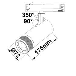 ISOLED 3-PH Schienen-Strahler fokussierbar 24W 20°-55° weiß matt 4000K dimmbar EEK F [A-G]