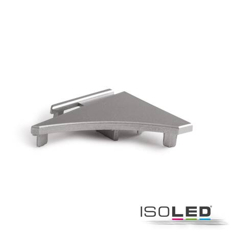 ISOLED Endkappe Links für Glaskantenprofil Regal GLAS11 Shelf silber