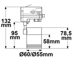 ISOLED 3-PH Schienen-Adapter Mini für GU10-Spots schwarz matt