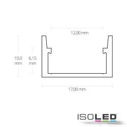 ISOLED Montageprofil GROUND-IN12 begehbar Aluminium eloxiert Länge 200cm