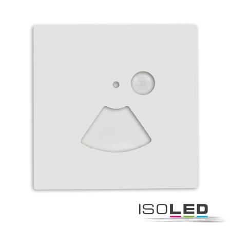 ISOLED Cover Aluminium eckig weiß für Wandeinbauleuchte Sys-Wall68 mit PIR Sensor