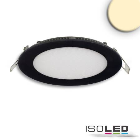ISOLED Downlight 12W rund ultraflach blendungsreduziert schwarz warmweiß 3000K dimmbar IP42 EEK F [A-G]