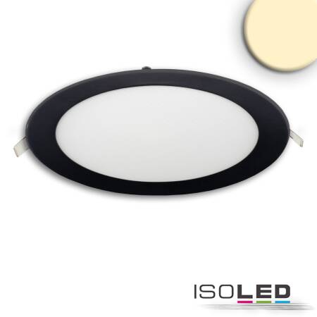 ISOLED Downlight 18W rund ultraflach blendungsreduziert schwarz warmweiß 3000K IP42 CRI90 EEK E [A-G]