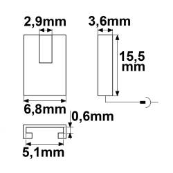 MiniAMP male-Stecker zu Clip Kabelanschluss (max. 3A) für 2-polige IP20 Stripes mit einer Breite von 5mm