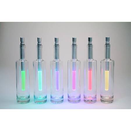 Bottlelight LED Flaschenleuchte RGB Lichtfarbe einstellbar Batteriebetrieben dimmbar 15/50lm viviLED