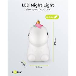 € EINHORN + LED 23,00 Farbwechsel Nachtlicht warmweiß Touch-Sensor,