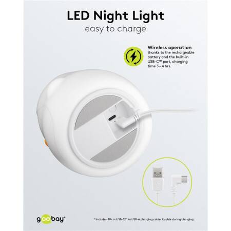 LED Nachtlicht PINGUIN warmweiß + Farbwechsel Touch-Sensor