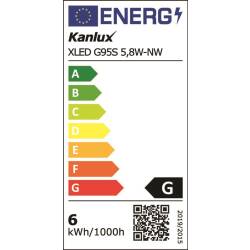 Kanlux XLED G95S Leuchtmittel E27 5,8W neutralweiss 4000K 470lm EEK G [A-G]