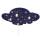 Niermann Deckenleuchte Wolke blau mit fluoreszierenden Sternen Schlummerlichtfunktion Zugschalter 5x E14 max.25W 20LED Lichtpunkte IP20