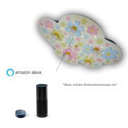Niermann Deckenleuchte Wolke Bunte Blumen Amazon Alexa...
