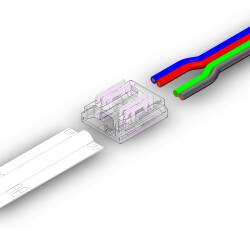 ISOLED Kontakt-Kabelanschluss (max. 5A) K2-410 für 4-pol. IP20 Flexstripes mit Breite 10mm