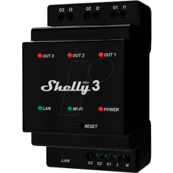 Shelly Hutschiene "Pro 3" Relais max. 48A 3 Phasen 3 Kanäle WLAN LAN Bluetooth