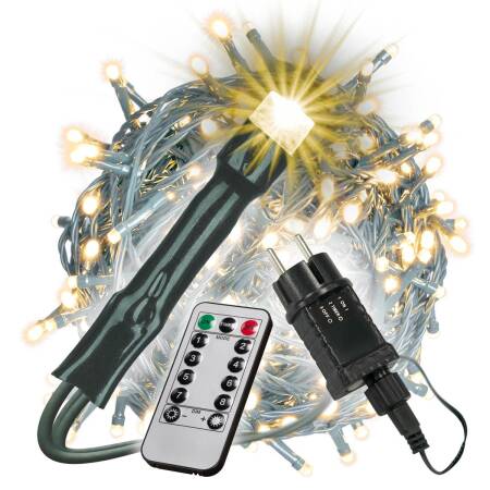 LED Lichterkette 400er 40m warmweiß 8 Programme fernbedienbar IP44 EEK G [A-G]