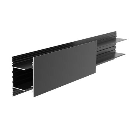 Dekolight PLANO BSH Leerprofil für Wandmontage  85 x 38mm schwarz mit LED Träger Länge 2m