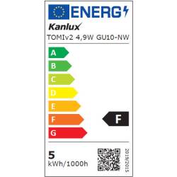Kanlux Led Leuchtmittel TOMIv2 LED NW GU10 4000K 400lm 4,9W EEK F [A-G]