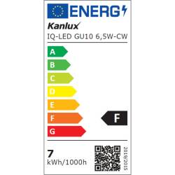 Kanlux 6,5W Led Leuchtmittel IQ-LED GU10 kaltweiß 6500K 515lm 110° EEK F [A-G]