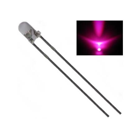 100 Stück - LED pink 3mm 1000mcd ultrahell