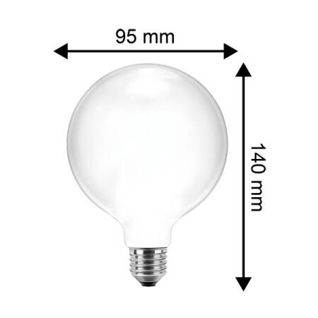 7W LED Filament Globelampe 95 opal E27 810lm 2700K warmweiß EEK E [A-G]
