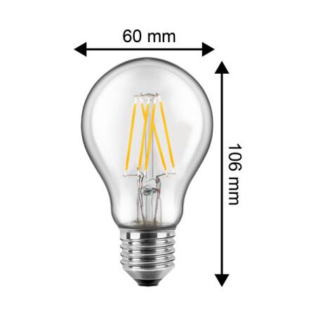 7W LED Filament Birne E27 810lm 2700K warmweiß 300° EEK E [A-G]