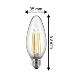 4,5W LED Filament Kerze klar E27 470lm 2700K warmweiß >90RA EEK F [A-G]