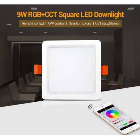 LED Panel eckig 12cm 9W RGB(CCT) 720lm Fernbedienbar EEK F [A-G]