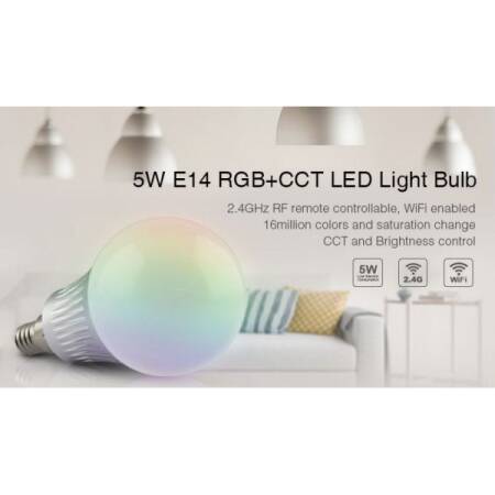 5W LED Birne RGB-CCT E14 450lm fernbedienbar 2700-6500K EEK F [A-G]