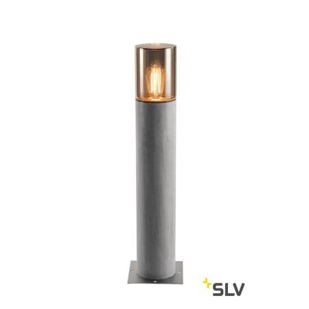 Basaltstein Standleuchte LISENNE POLE 70cm E27 230V Rauchglas Optik