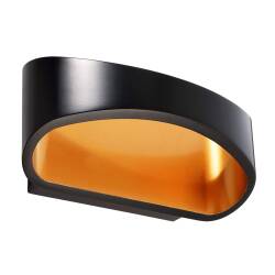 LED Wandaufbauleuchte schwarz gold 6,9W 390lm Ra90 indirekt Acamar EEK G [A-G]