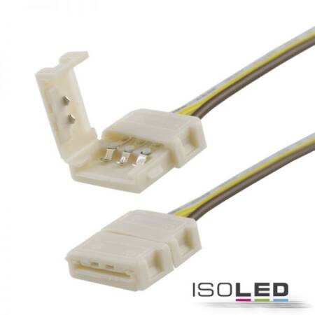 Kabelanschluss für dualweiß 10mm LED Streifen 3-polig  mit Clip 10cm Flexband Clip