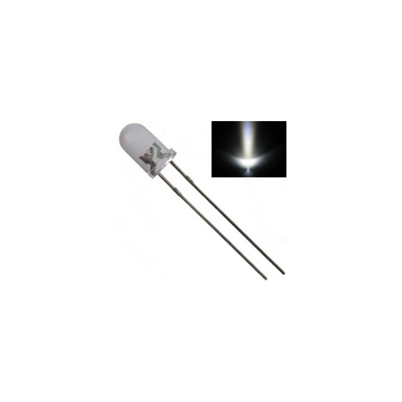 Litze LED für 12-16V S1104-10 Stück LEDs 5mm weiß klar mit Kabel 