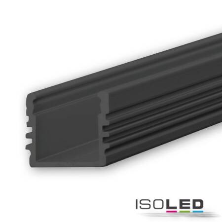 LED Aufbauprofil SURF12 Aluminium schwarz eloxiert RAL 9005 200cm