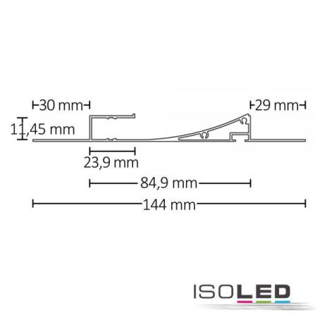 LED Trockenbau-Leuchtenprofil Single Curve 200cm