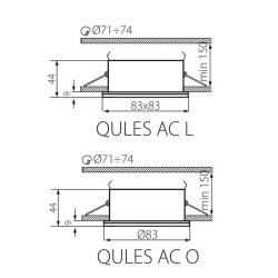 Einbaurahmen QULES Einbau-Downlight für GU10 230V IP44 - weiß rund